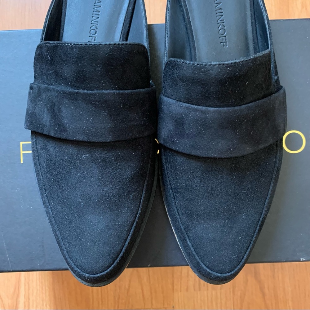 New Rebecca Minkoff Mika Black Suede Mule Flats - Picture 5 of 11